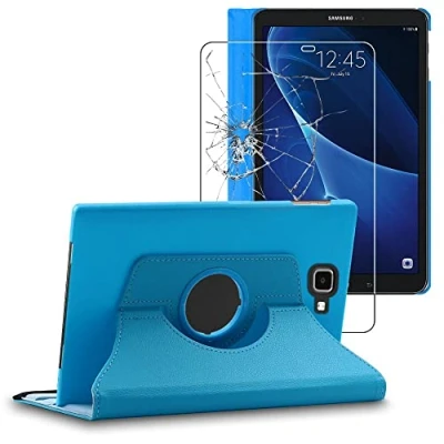 Afbeelding van ebestStar Hoes voor Samsung Galaxy Tab A6 A 10.1 (2018, 2016) T580 T585, Roterende Etui, Case, 360 Draaibaar hoesje, Blauw + Gehard Glas