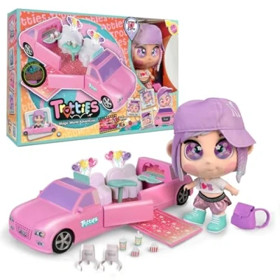 Afbeelding van Trotties Emma &amp; Limo, Trottie New York en zijn mobiele pop up sedan, reispoppen uit de cartoonserie, met accessoires, voor kinderen vanaf 3 jaar, beroemde