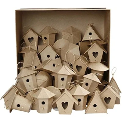 Afbeelding van Creativ Company Vogelhuisjes Papier maché, 60st.