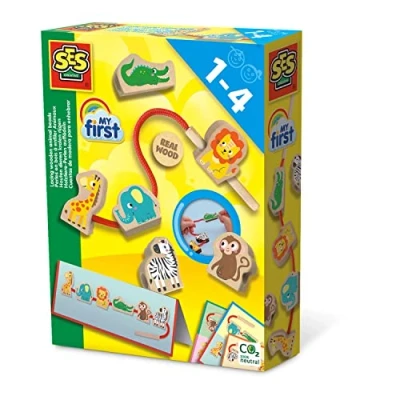 Afbeelding van Ses 14487 My First Houten Dieren Kralen Rijgen