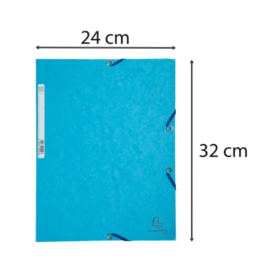Afbeelding van Exacompta verzamelmap (Manila karton, elastiek, 3 kleppen 400g, DIN A4) 1 stuks. Stuk turquoise