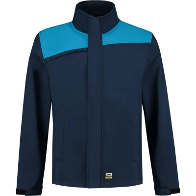 Afbeelding van Tricorp 402021 Softshell Bicolor Naden Inkt/Turquoise 4XL