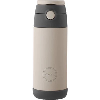 Afbeelding van AYA &amp; IDA Drinking Bottle KIDS straw 350ml CREAM BEIGE