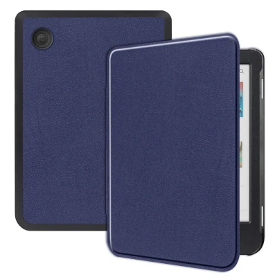 Afbeelding van imoshion E reader Hoesje Geschikt voor Kobo Clara BW, Colour Slim Hard Case Sleepcover Bookcase Donkerblauw