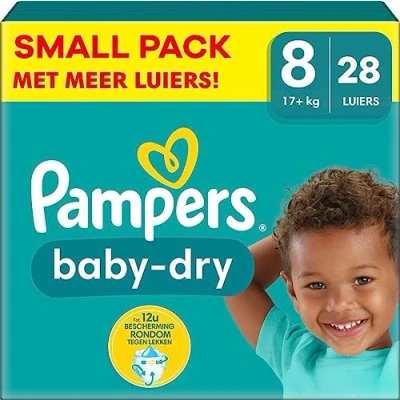 Afbeelding van Pampers Baby Dry Maat 8 Small Pack 28 stuks 17+ KG