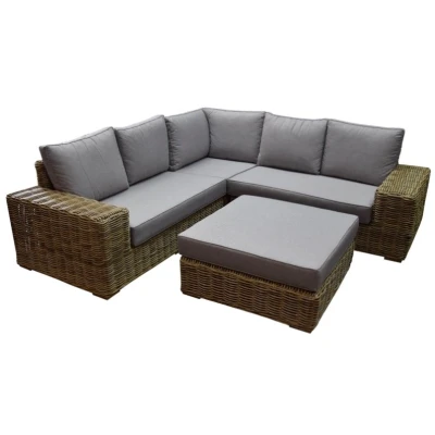 Afbeelding van Otava hoek loungeset 4 delig naturel rotan