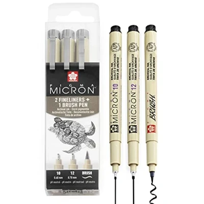 Afbeelding van SAKURA Pigma Micron Pigment Fineliner Pennen Zwarte Inkt Portemonnee Sets (Gemengd x 3, Zwart)