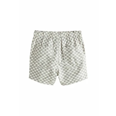 Afbeelding van Next PULL ON 3 PACK Regular FIT Shorts voor kinderen, Maat: 98, Sage stone neutral check