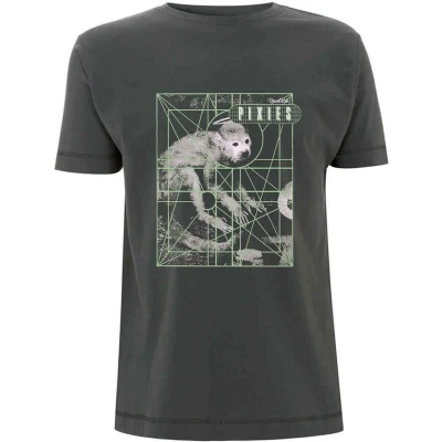Afbeelding van Pixies Monkey Grid Heren T shirt M Grijs