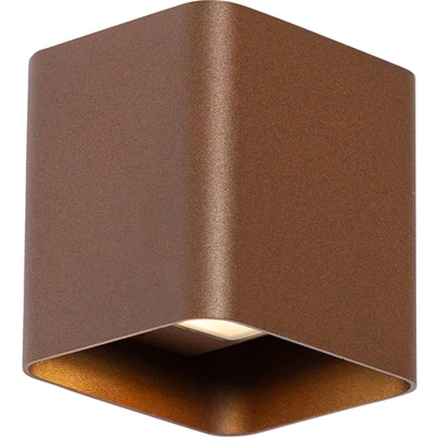 Afbeelding van QAZQA Moderne wandlamp roestbruin incl. LED IP54 vierkant Evi
