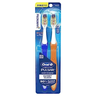 Afbeelding van Oral B, Pro Health, Pulsar Batterij Aangedreven Tandenborstel, Medium, 1 x 2 Pack