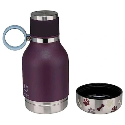 Afbeelding van Asobu Dog Bowl Edelstahlflasche with Hundenapf 1 Liter Burgunderrot