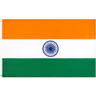 Afbeelding van Senvi Printwear Flag India Grote vlag Gemaakt Van 100% Polyester UV &amp; Weerbestendig Met Versterkte Mastrand Messing Ogen 90x150 CM Fair Working Conditions