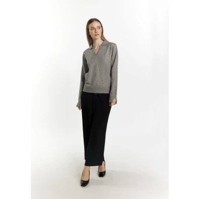 Afbeelding van Dreimaster Acalmar Trui, Dames, Maat: XS/S, Grau melange