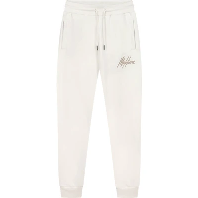 Afbeelding van Malelions regular fit joggingbroek met logo off white/taupe