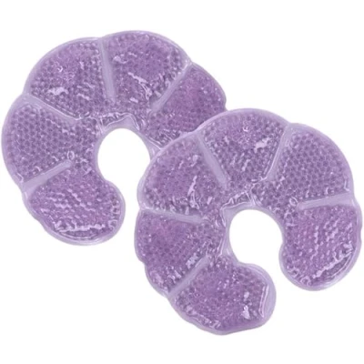 Afbeelding van NEWGO 3 in 1 koelpads voor borstvoeding, 2 stuks en warmtekussens de borst, borsttherapie, zachte stof, fleece (paars)