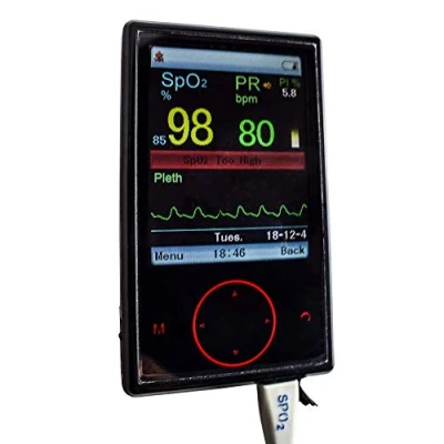 Afbeelding van Mobiclinic Digitale Saturatiemeter Vinger Pulse Oximeter Met TFT scherm Lithiumbatterij Klein en handig Zwart