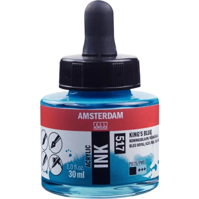 Afbeelding van Amsterdam Acrylic Ink Fles 30 ml Koningsblauw 517