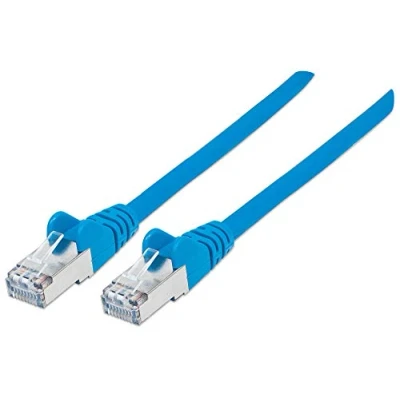 Afbeelding van Intellinet 737050 RJ45 Netwerkkabel, patchkabel CAT 6A S/FTP 0.25 m Blauw Afgeschermd (enkel), Afscherming totaal, Halogeenvrij 1 stuk(s)