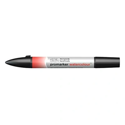 Afbeelding van Winsor &amp; Newton 0201095 Aquarelmarker 2 punten, penseel en fijne punt, lichtecht, hoog gepigmenteerde aquarelverf voor kalligrafie, tekeningen Water Colour Marker, Cadmium Red Hue