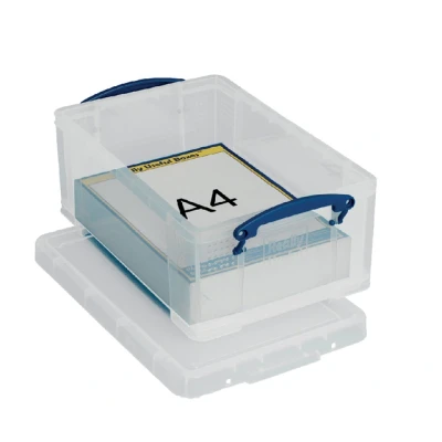 Afbeelding van REALLY USEFUL BOX 9 Liter 395 x 255 155 mm voor 24 DVDs / A4 papier transparant