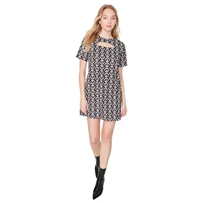 Afbeelding van Trendyol Dames Mini Shift Regular Dress Zwart, 38, 64