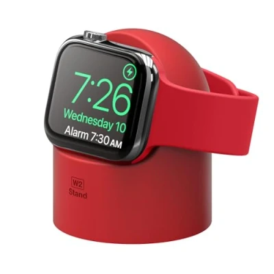 Afbeelding van elago W2 Standaard Compatibel met Apple Watch Series Serie 9, 8, SE2 (2022), 7, 6, SE, 5, 4, 3, 2, 1 / 45mm 44mm 42mm 41mm 40mm 38mm Ultra 2 &amp; (Rood)