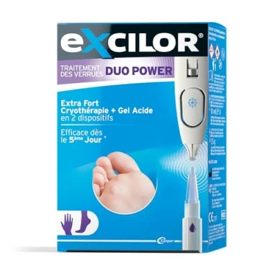 Afbeelding van EXCILOR Duopower Extra sterk voor de behandeling van Wratten Cryotherapie en zure gel handen voeten Zichtbare resultaten vanaf dag 5 Klinisch bewezen