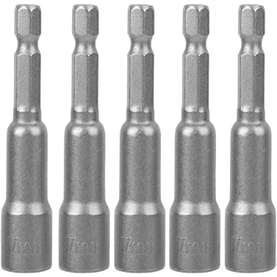 Afbeelding van Magnetische Hex Socket,5 stks Socket Tool Staal Elektrische Schroevendraaier Boor Adapter 7mm