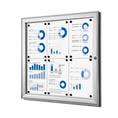 Afbeelding van Vergrendelbaar Notitiebord Indoor Zilver 6x A4
