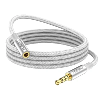 Afbeelding van MOWAG 3,5 mm lange 3M TRRS verlengkabel 4 pins hoofdtelefoonkabel Man vrouw audiokabel Gevlochten nylon Compatibel met autoradio&#039;s, smartphones, hoofdtelefoons, tablets, mediaspelers en meer