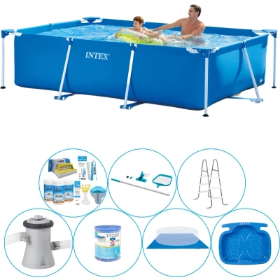Afbeelding van Intex Frame Pool Rechthoekig 260x160x65 cm 8 delig Zwembad Bundel