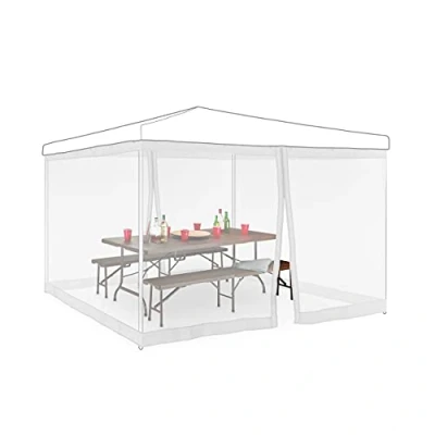 Afbeelding van Relaxdays Muggennet partytent voor 3x3 m zijwanden insectengaas uitbreidbaar wit