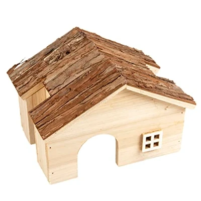 Afbeelding van Duvoplus Hok Knaagdier Knaagdieren Houten Villa 22x18x15cm 1st
