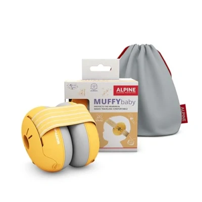 Afbeelding van Alpine Muffy Baby Oorkappen Gecertificeerde Gehoorbescherming Geschikt Voor en Peuter vanaf 12 maanden 23 dB Maximale Geel
