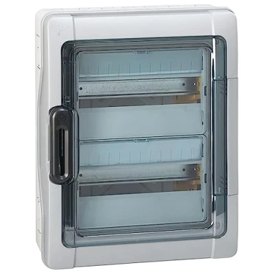 Afbeelding van Legrand, Plexo 601982 Vochtruimteverdeler, zekeringkast, opbouw, IP65 IK09, 2 rijen, 24 modules, binnen en buiten, uitbreidbaar, beschermingsklasse II, 20 +70 C, 432 x 340 161 mm
