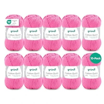 Afbeelding van Gründl Cotton Quick Uni Framboos 5 bollen kleur: 107