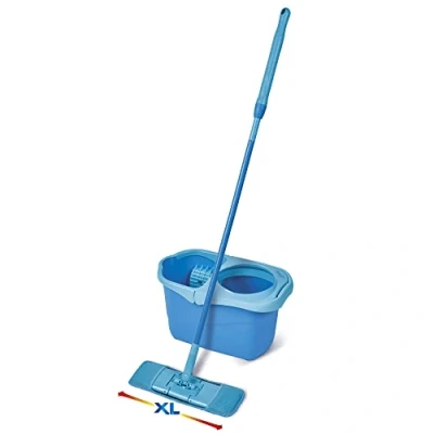 Afbeelding van Spontex Express System+ XL set platte bezem + draaibare emmer kop optimaal centrifugeren 1