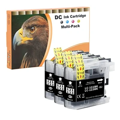 Afbeelding van D&amp;C 3x zwart XL inktcartridges compatibel met Brother LC 123 LC123 voor DCP J132W J152W J172W J4110DW J552DW J752DW MFC J245 J4410DW J4510DW J4610DW J470DW J650DW