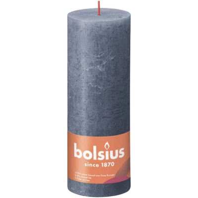 Afbeelding van Bolsius kaars rustiek Twilight Blue 190/68 mm