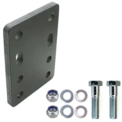 Afbeelding van Universele adapterplaat voor hoogteverstelling 4x90 van de trekhaak 2 gaats 90 mm AHK Bock flensballen. (4x45 met 2xM16 schroevenset, gaten Bock)