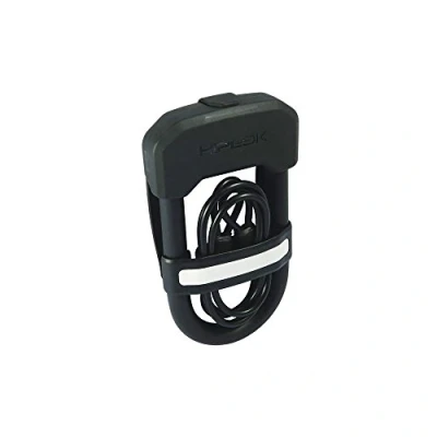 Afbeelding van Hiplok DC, Beugelslot met extra stalen kabel, Unisex, ALL BLACK, Sluitbereik: 13,5 cm x 7 + 100
