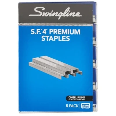 Afbeelding van Swingline Nietjes, S.F. 4, Premium, 1/4&quot; lengte, 210/Strip, 5000/Doos, 5 Pack (35481)