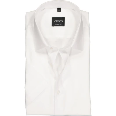 Afbeelding van VENTI modern fit overhemd korte mouw wit Strijkvrij Boordmaat: 39
