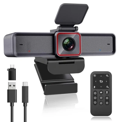 Afbeelding van Angetube 4K Streaming webcam met AI tracking, HDR, Dual ruisonderdrukkende microfoons, gespecialiseerde modi USB3.0 ideaal voor laptop, videocamera vergadering, conferentie, livestreaming