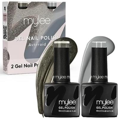 Afbeelding van Mylee Gel Nagellak Set 2x10ml [Asteroid] UV/LED Gellak Nail Art Manicure Pedicure, Professioneel &amp; Thuisgebruik [Autumn/Winter 2023] Langdurig en gemakkelijk aan te brengen