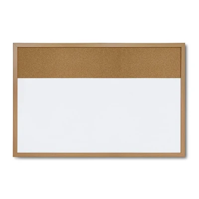 Afbeelding van Combibord Whiteboard Hout / Prikbord 60 X 90 cm Syna WBC600X900LB