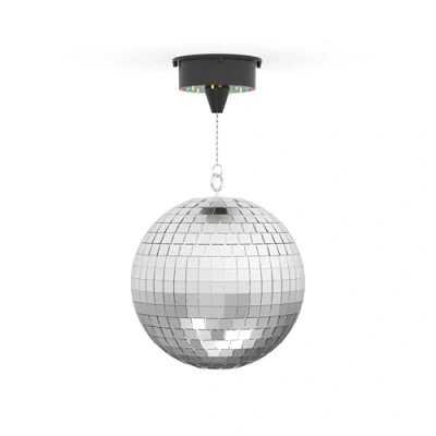 Afbeelding van R MUSIC MIRROR BALL Spiegel en LED RGB Discobal Ø 15 cm Bevestigingsketting Ideaal voor decoratie, Feest, Avond, Dansen Kerstmis