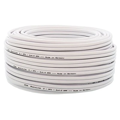 Afbeelding van DCSk 15m 2x4,0mm² luidsprekerkabel wit OFC koperen kabel voor HiFi audio 99,99% volledig met isolatie