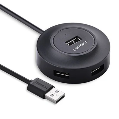 Afbeelding van Ugreen USB A Hub 1 meter kabel met 4 2.0 poorten en micro poort compact ontwerp